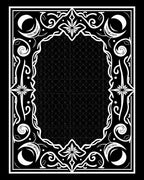 Mystical Celestial Crescent Floral Border Rug