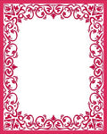 Elegant Swirl Floral Red Border Design Rug