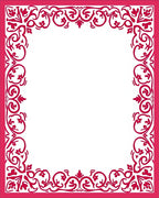 Elegant Swirl Floral Red Border Design Rug