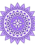 Purple Mandala Style Floral Rug