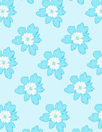 Light Blue Floral Pattern Rug