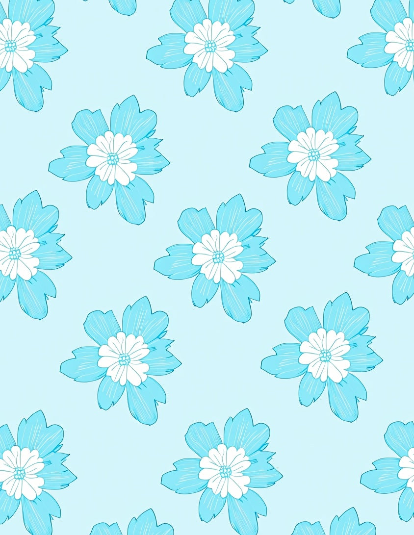 Light Blue Floral Pattern Rug