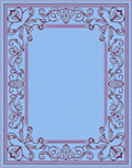 Elegant Scrollwork Floral Border Design Rug