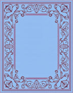 Elegant Scrollwork Floral Border Design Rug