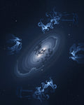 Celestial Creatures Galaxy Pattern Rug