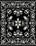 Classic Cream Black Floral Scroll Rug
