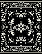Classic Cream Black Floral Scroll Rug
