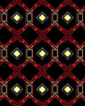 Bold Red Yellow Diamond Pattern Rug