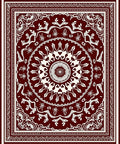 Rich Maroon Floral Mandala Pattern Rug