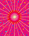 Radiant Polka Dot Sunburst Pattern Rug