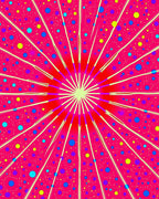 Radiant Polka Dot Sunburst Pattern Rug