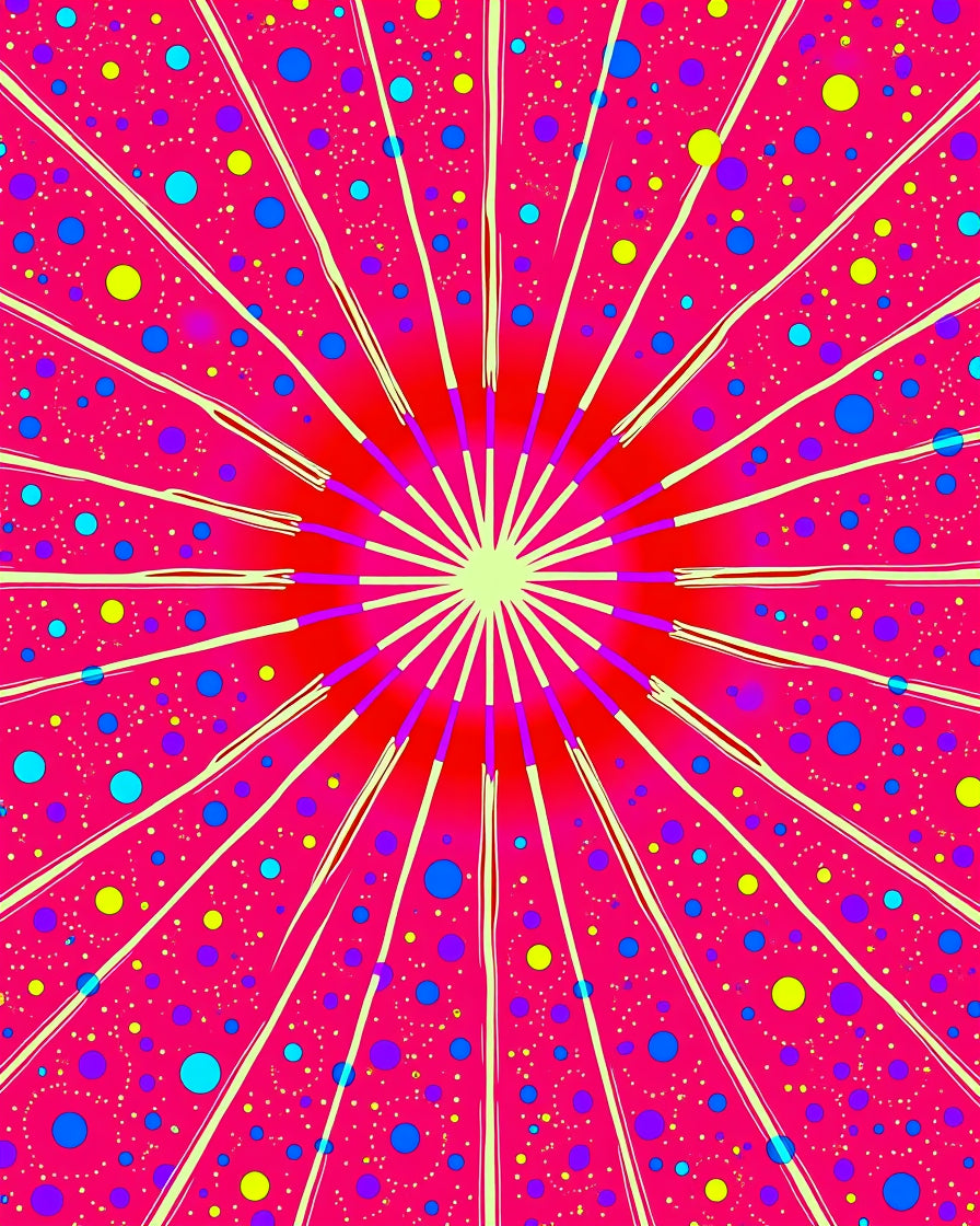 Radiant Polka Dot Sunburst Pattern Rug