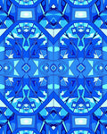 Geometric Diamond Blue Pattern Rug