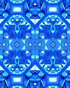 Geometric Diamond Blue Pattern Rug