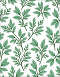 Green Leafy Branch Pattern Rug