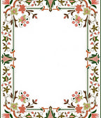 Ornate Floral Vine Border Design Rug