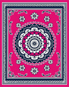 Vibrant Mandala Flower Patterned Rug