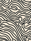 Organic Wavy Black Lines Pattern Rug