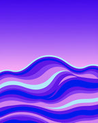 Abstract Wavy Blue Purple Design Rug