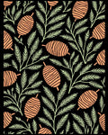 Orange Pinecone Fern Foliage Rug