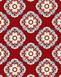 Red Floral Medallion Pattern Runner Rug