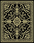 Ornate Black Gold Mandala Rug