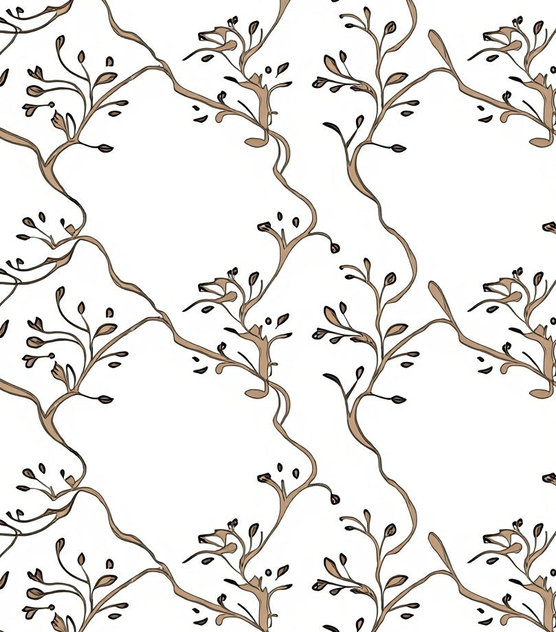 Delicate Vine Branch Pattern Design Rug