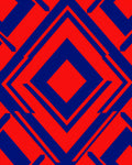 Bold Diamond Red Blue Geometric Rug