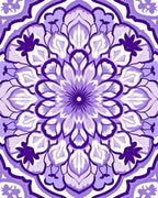 Purple Mandala Flower Pattern Rug