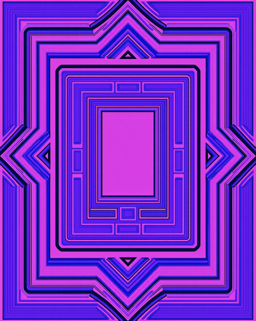 Vibrant Geometric Maze Pattern Rug