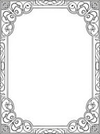 Art Deco Black White Scroll Border Rug