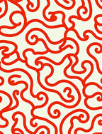 Abstract Swirls Red Pattern Rug