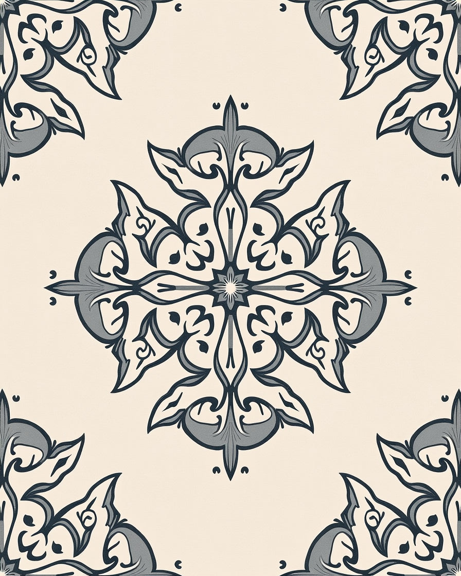 Ornate Floral Medieval Pattern Rug