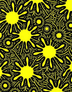 Bright Yellow Splatter Pattern Rug