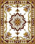 Ornate Floral 8 Pointed Star Design Rug