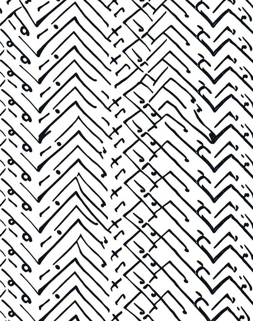 Abstract Black White Geometric Lines Rug