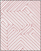 Red Line Abstract Geometric Pattern Rug