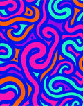 Groovy Swirl Patterned Vibrant Rug