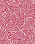 Crimson Red Labyrinth Swirl Rug
