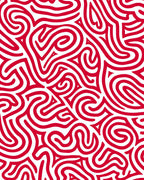 Crimson Red Labyrinth Swirl Rug