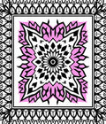 Graphic Pink Mandala Inspired Pattern Rug