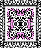Graphic Pink Mandala Inspired Pattern Rug