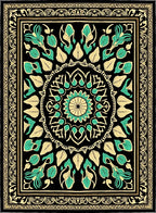 Intricate Floral Mandala Patterned Rug
