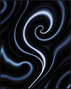 Deep Blue Swirls Abstract Pattern Rug