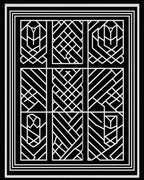 Sharp Geometric Lines Art Deco Design Rug