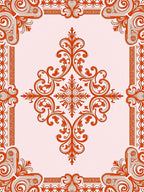 Ornate Red Swirls Filigree Pattern Rug