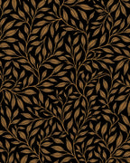 Elegant Gold Leaf Branch Pattern Rug