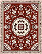 Classic Floral Swirls Mandala Design Rug