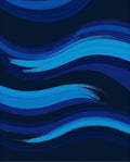 Abstract Blue Wave Brush Stroke Rug