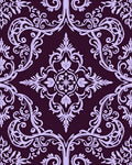 Regal Plum Orchid Damask Pattern Rug